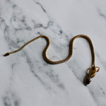 Victorian Cabochon Garnet Snake Necklace with Diamond Eyes-Charlotte Sayers Antique Jewellery