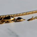 Victorian Cabochon Garnet Snake Necklace with Diamond Eyes-Charlotte Sayers Antique Jewellery