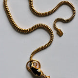Victorian Cabochon Garnet Snake Necklace with Diamond Eyes-Charlotte Sayers Antique Jewellery