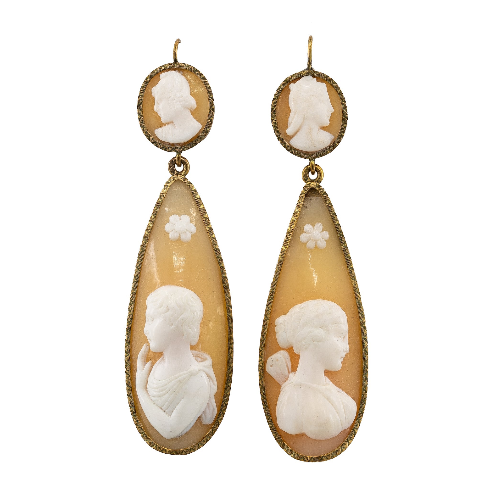 Victorian Cameo Drop Earrings – Charlotte Sayers - Main Image