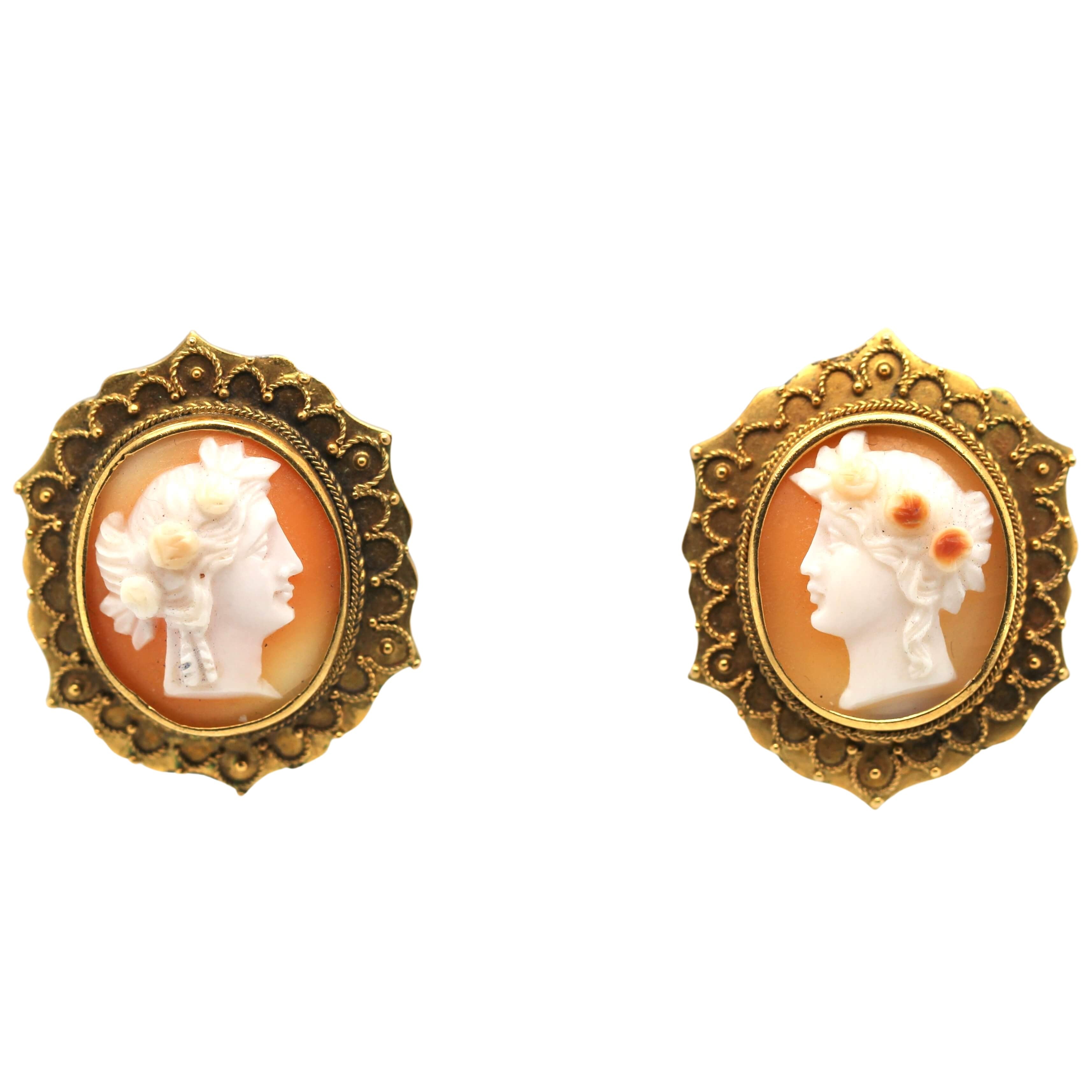Victorian Cameo Earrings – Charlotte Sayers - Main Image