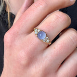 Victorian Chalcedony Diamond Ring-Charlotte Sayers Antique Jewellery