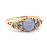 Victorian Chalcedony Diamond Ring-Charlotte Sayers Antique Jewellery