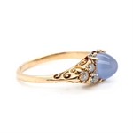 Victorian Chalcedony Diamond Ring-Charlotte Sayers Antique Jewellery