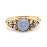 Victorian Chalcedony Diamond Ring-Charlotte Sayers Antique Jewellery