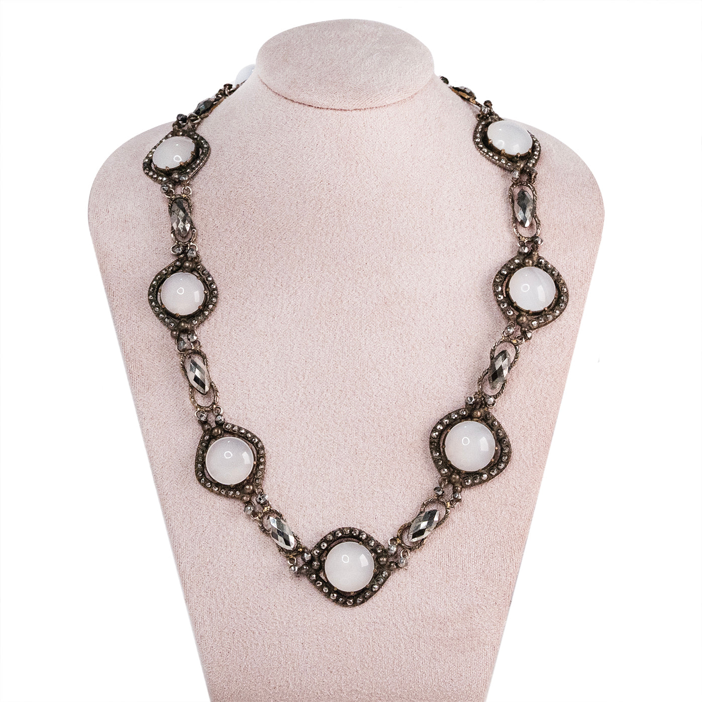 Victorian Chalcedony and Cut Steel Suite-Charlotte Sayers Antique Jewellery