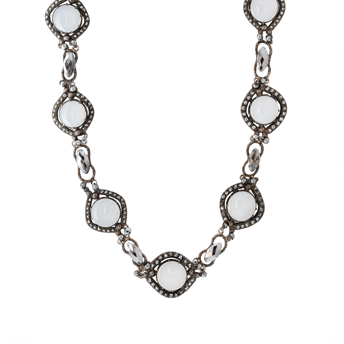 Victorian Chalcedony and Cut Steel Suite-Charlotte Sayers Antique Jewellery