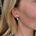 Victorian Collet Set Old Mine Cut Diamond Earrings-Charlotte Sayers Antique Jewellery