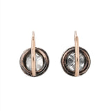 Victorian Collet Set Old Mine Cut Diamond Earrings-Charlotte Sayers Antique Jewellery