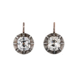 Victorian Collet Set Old Mine Cut Diamond Earrings-Charlotte Sayers Antique Jewellery
