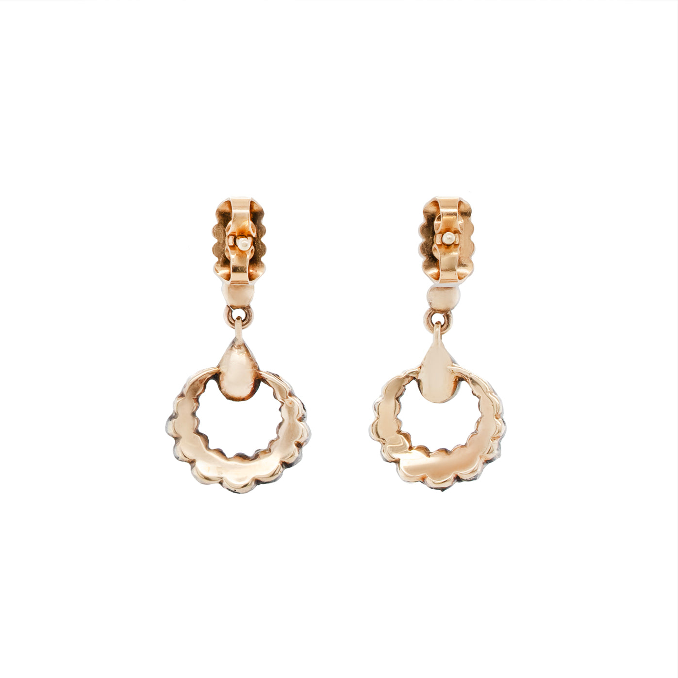 Victorian Crescent Drop Earrings-Charlotte Sayers Antique Jewellery