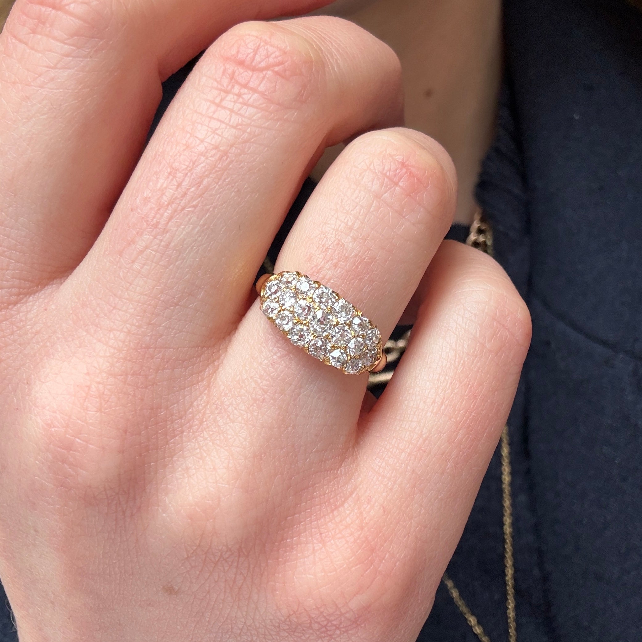 Victorian Diamond 3 Row Ring-Charlotte Sayers Antique Jewellery