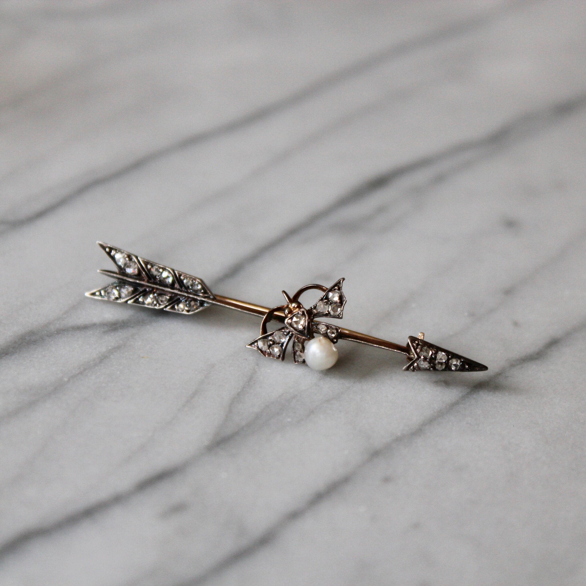 Victorian Diamond Arrow Brooch-Charlotte Sayers Antique Jewellery