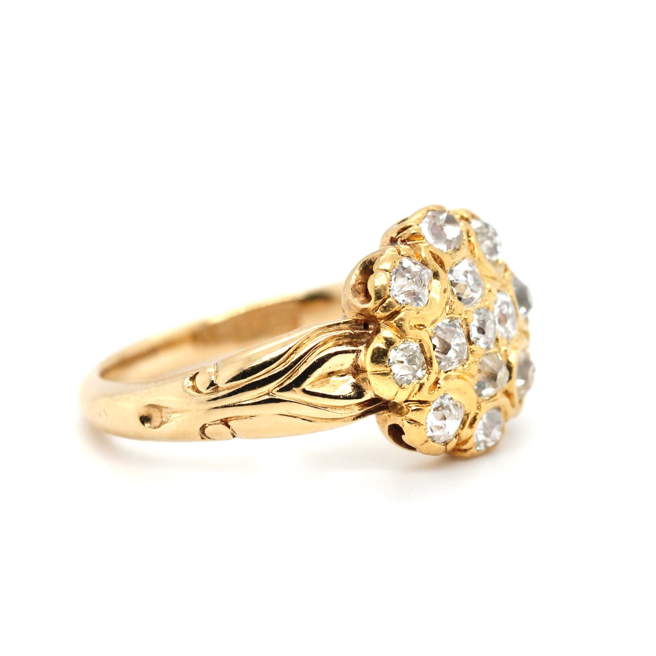 Victorian Diamond Cluster Ring-Charlotte Sayers Antique Jewellery