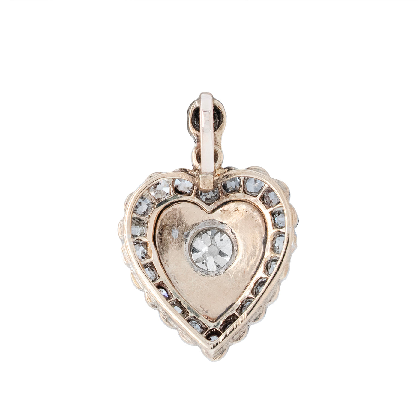 Victorian Diamond and Blue Enamel Heart Pendant-Charlotte Sayers Antique Jewellery