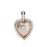 Victorian Diamond and Blue Enamel Heart Pendant-Charlotte Sayers Antique Jewellery