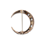 Victorian Diamond and Pearl Crescent Brooch-Charlotte Sayers Antique Jewellery