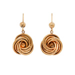 Victorian Gold Knot Earrings-Charlotte Sayers Antique Jewellery