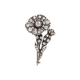Victorian Old Mine Cut Diamond Flower Brooch-Charlotte Sayers Antique Jewellery
