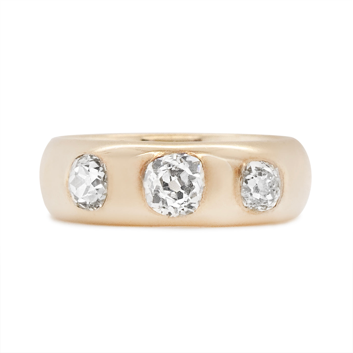 Victorian Old Mine Cut Diamond Gypsy Ring-Charlotte Sayers Antique Jewellery