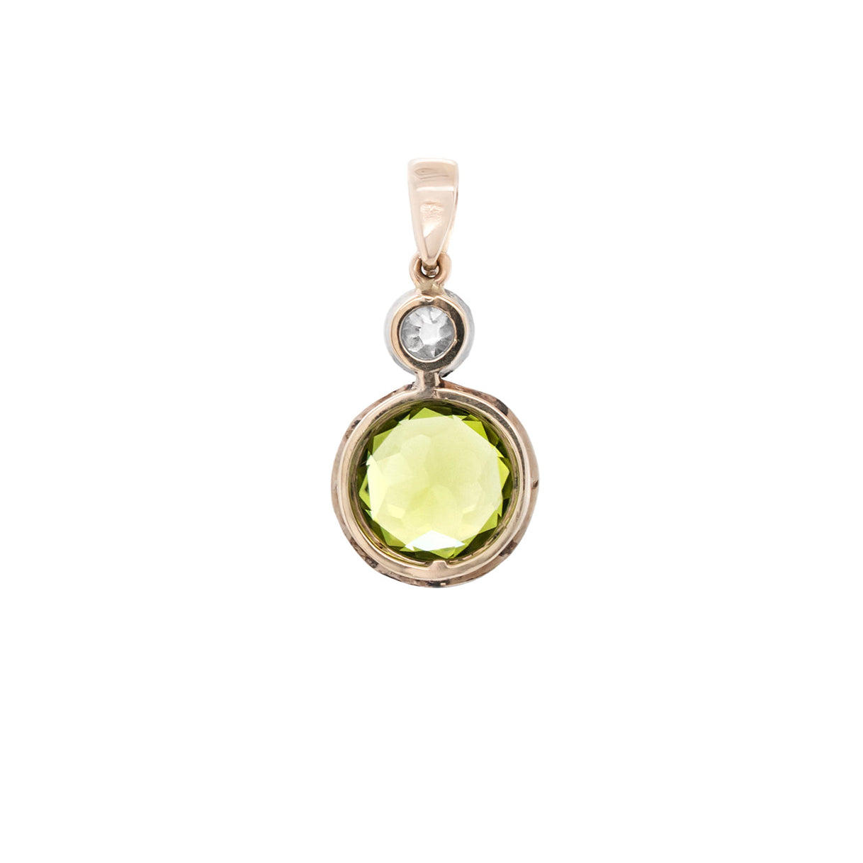 Victorian Peridot and Diamond Pendant-Charlotte Sayers Antique Jewellery