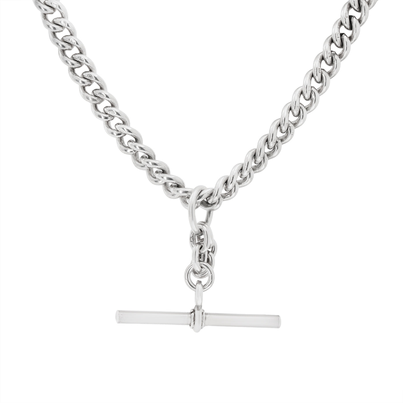Victorian Silver Albert Chain-Charlotte Sayers Antique Jewellery