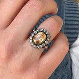 Victorian Topaz and Diamond Cluster Ring-Charlotte Sayers Antique Jewellery