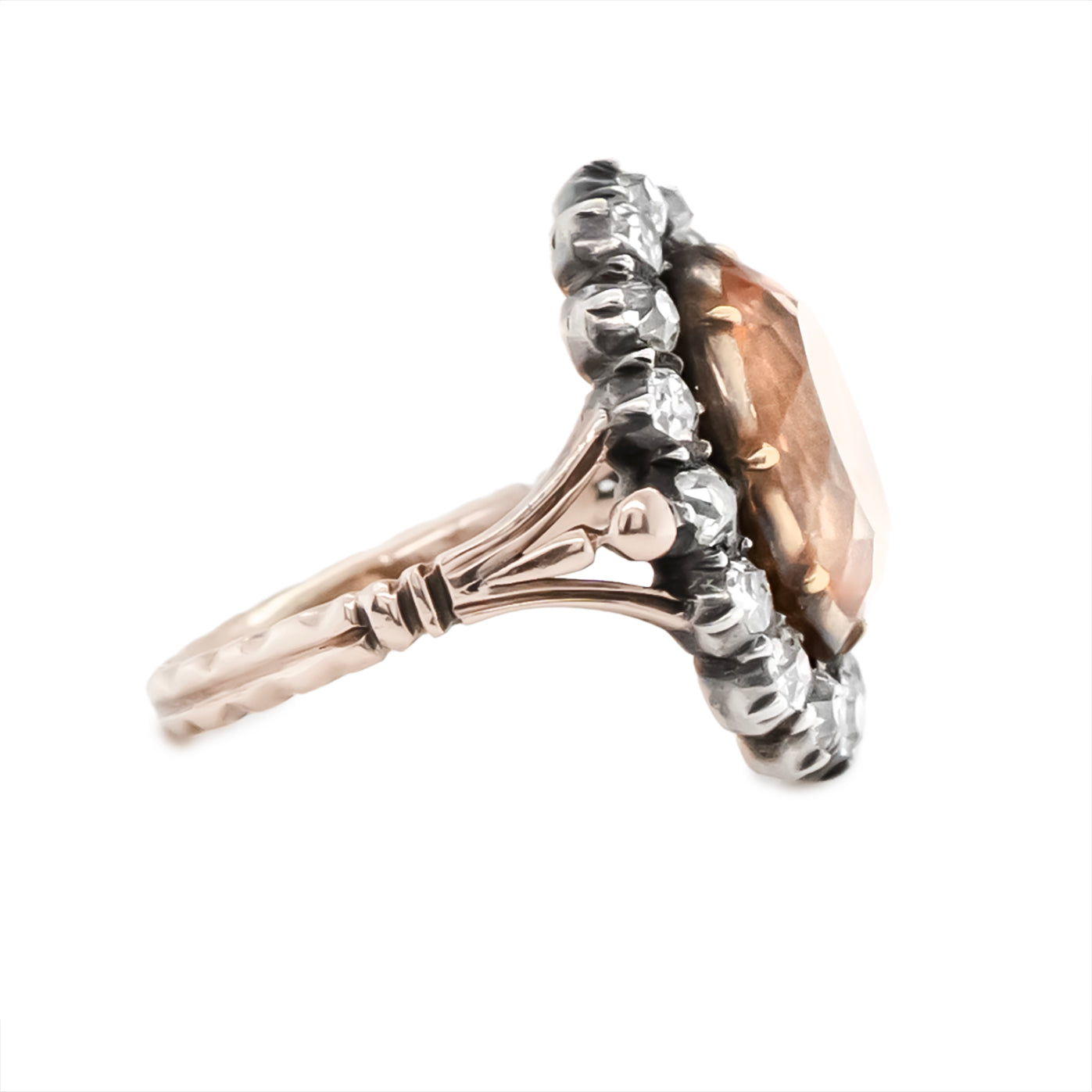 Victorian Topaz and Diamond Cluster Ring-Charlotte Sayers Antique Jewellery