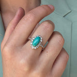 Victorian Turquoise and Diamond Cluster Ring-Charlotte Sayers Antique Jewellery