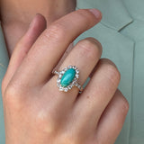 Victorian Turquoise and Diamond Cluster Ring-Charlotte Sayers Antique Jewellery
