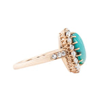 Victorian Turquoise and Diamond Cluster Ring-Charlotte Sayers Antique Jewellery