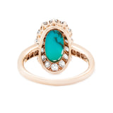 Victorian Turquoise and Diamond Cluster Ring-Charlotte Sayers Antique Jewellery