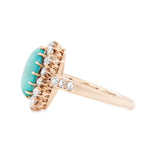 Victorian Turquoise and Diamond Cluster Ring-Charlotte Sayers Antique Jewellery