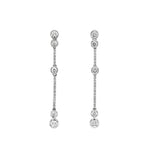 Vintage Diamond Drop Earrings-Charlotte Sayers Antique Jewellery