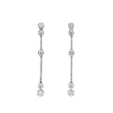 Vintage Diamond Drop Earrings-Charlotte Sayers Antique Jewellery