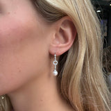 Vintage Diamond and Pearl Drop Earrings-Charlotte Sayers Antique Jewellery