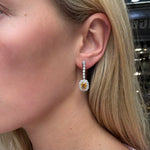 Yellow Sapphire and Diamond Earrings-Charlotte Sayers Antique Jewellery