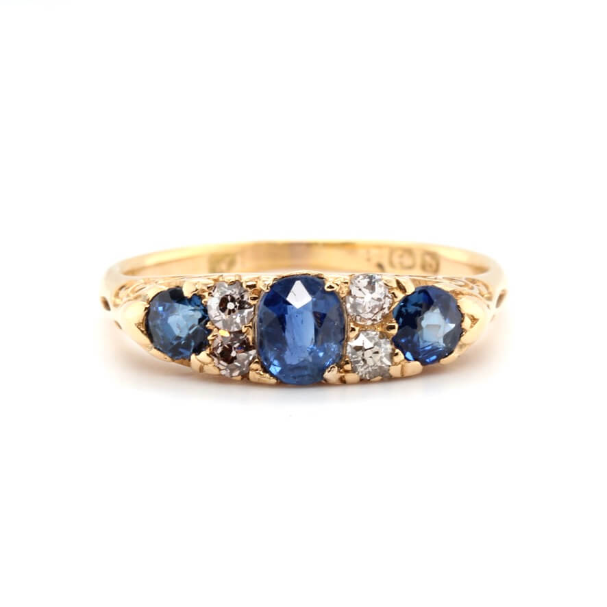 Edwardian Sapphire and Diamond Ring