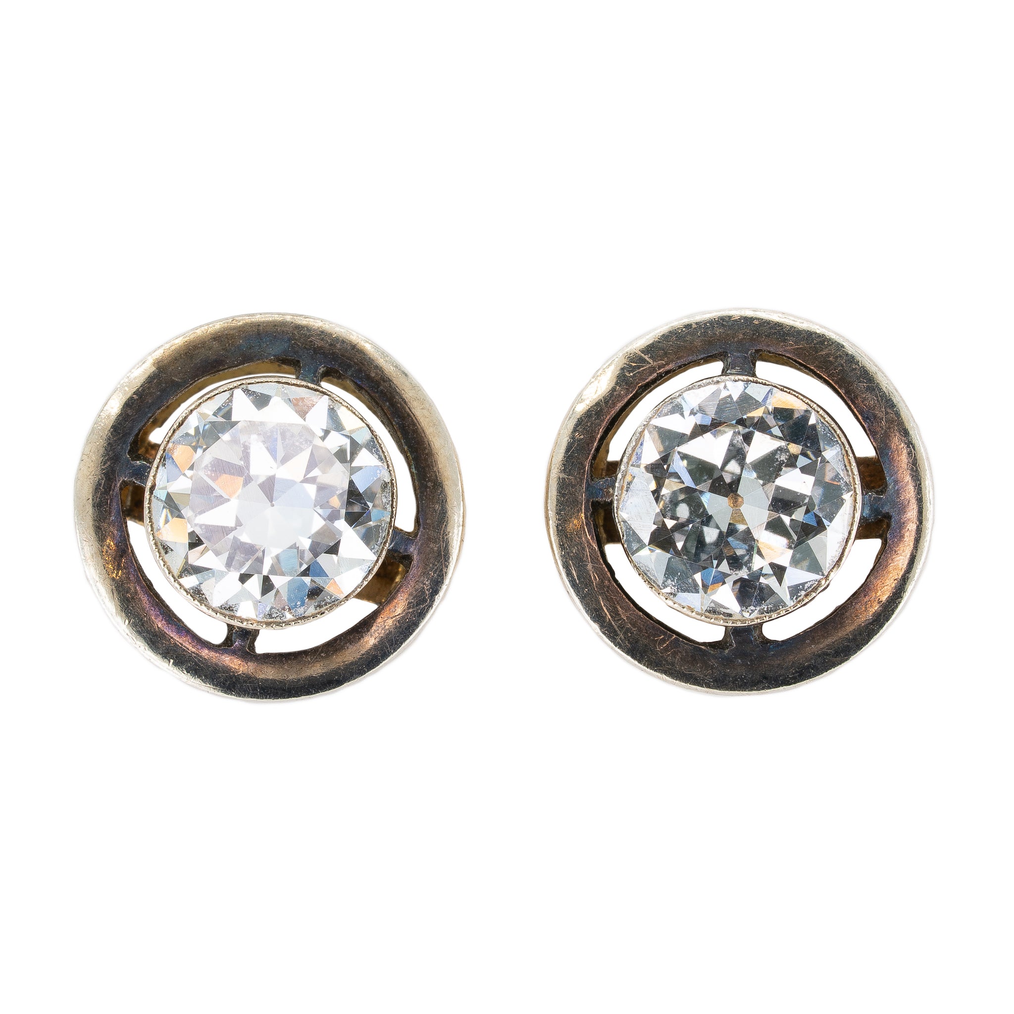 1920's Diamond Stud Earrings