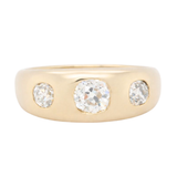 Old Mine Cut Diamond Gypsy Ring