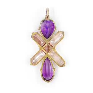 Victorian Topaz and Amethyst Pendant