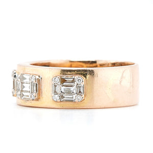 Vintage Diamond Gold Band Ring