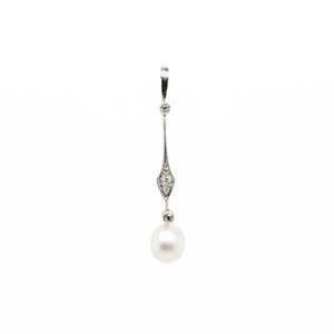 Natural Pearl and Diamond Pendant