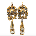 17th Century Diamond and Natural Pearl Earrings-Charlotte Sayers Antique Jewellery