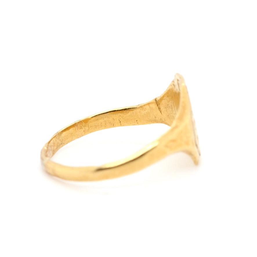 17th Century Fine Gold Merchants Ring-Charlotte Sayers Antique Jewellery