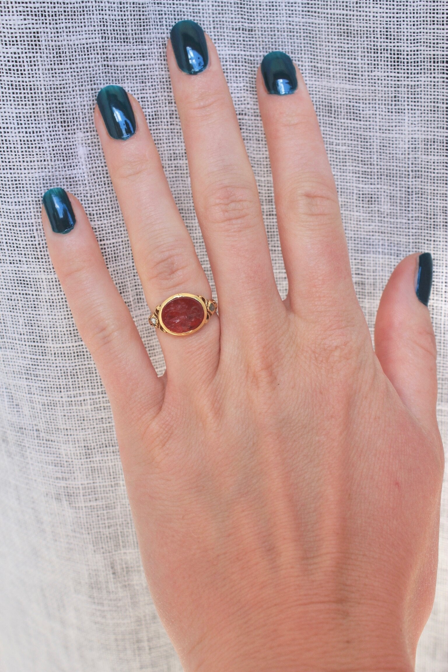 17th Century Intaglio and Diamond Ring-Charlotte Sayers Antique Jewellery