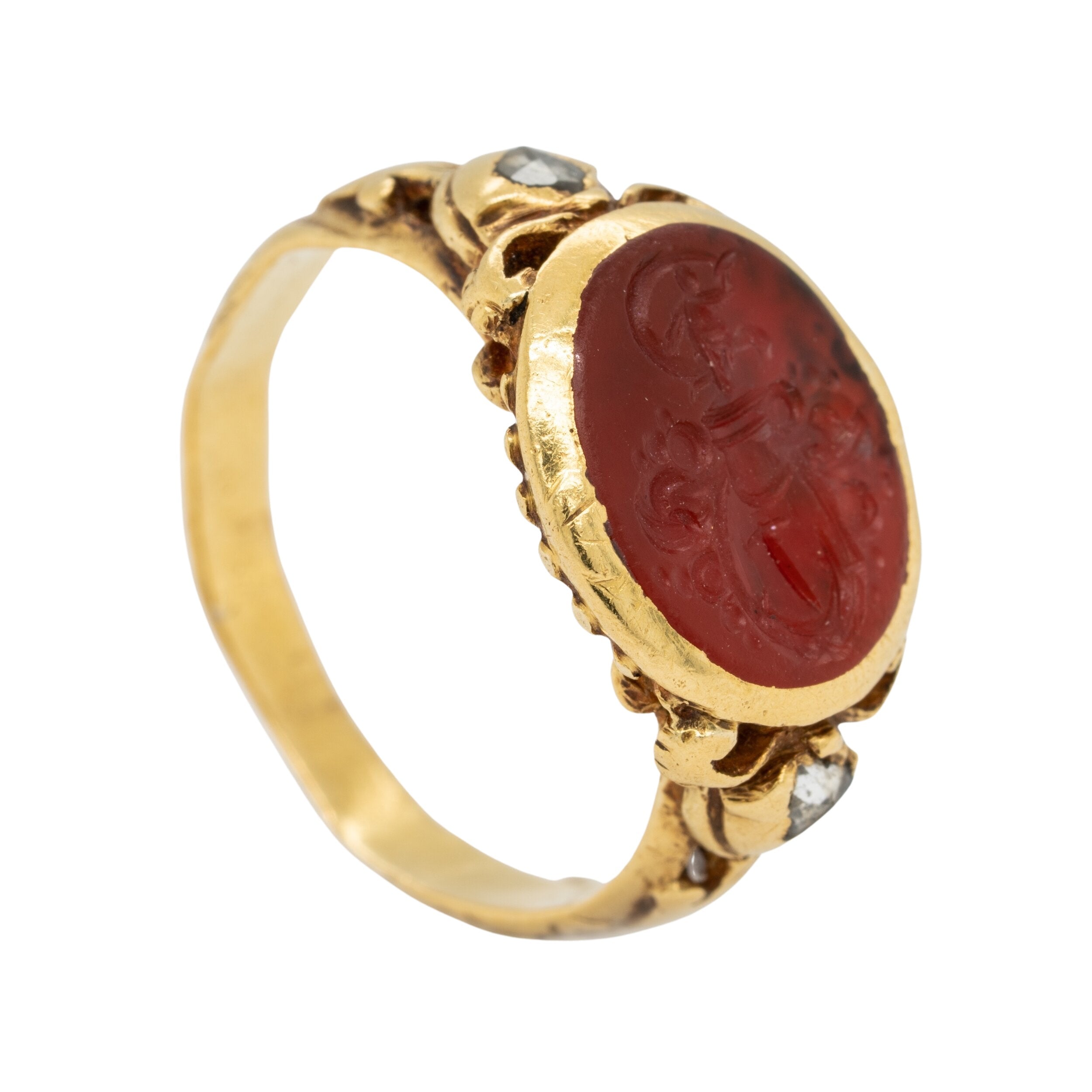 17th Century Intaglio and Diamond Ring-Charlotte Sayers Antique Jewellery