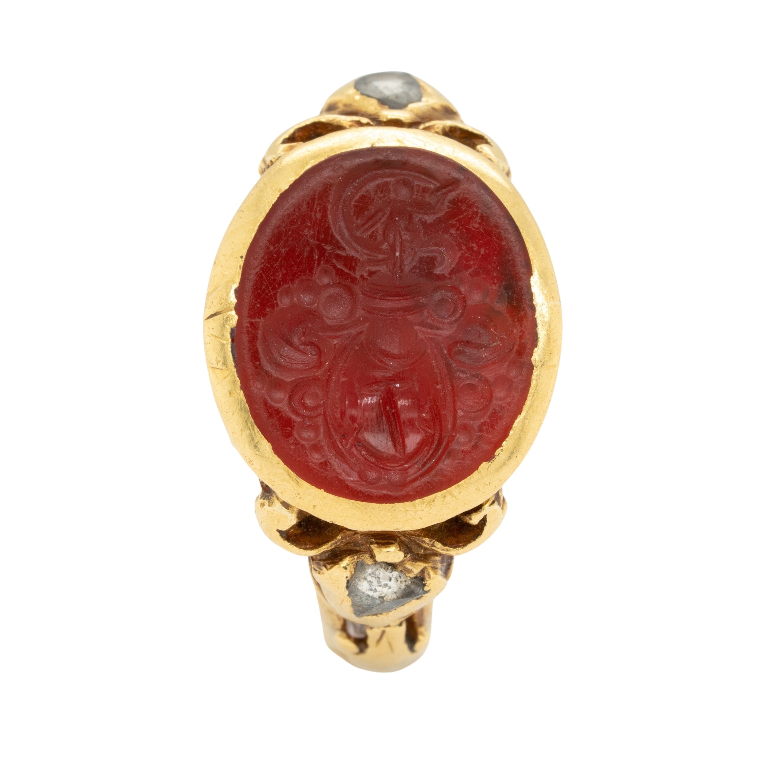 17th Century Intaglio and Diamond Ring-Charlotte Sayers Antique Jewellery