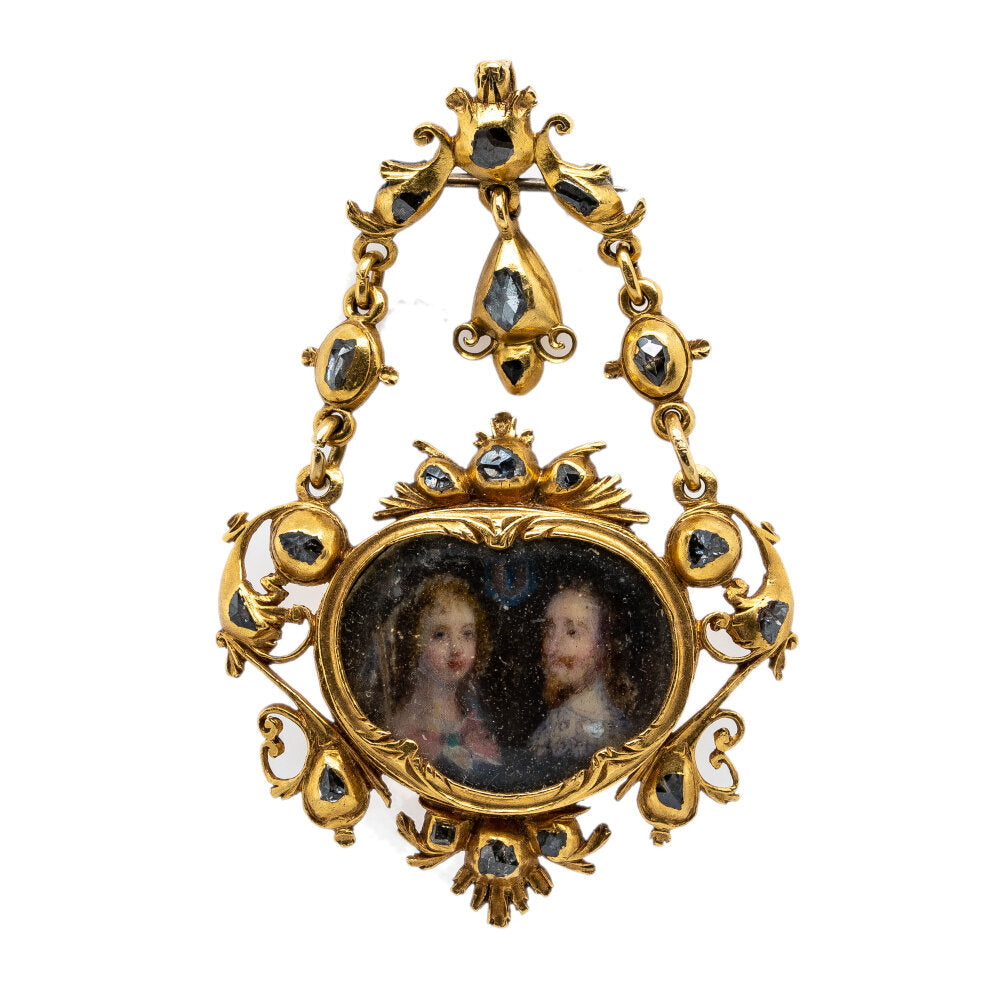 17th Century Portrait of Charles 1 and Henrietta Maria-Charlotte Sayers Antique Jewellery