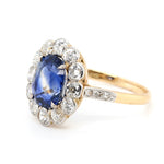 18ct Gold, Sapphire and Diamond Cluster Ring-Charlotte Sayers Antique Jewellery